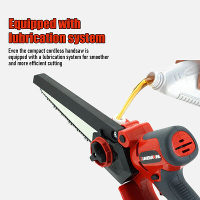 Mini 8-Inch Electric Chainsaw Cordless Brushless Portable Handheld With Auto Chain Regulator & Auto Oiler For Wood Cutting