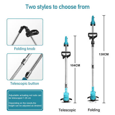 Portable Cordless Grass Trimmer Electric Brush Cutter Battery Powered Weed Cutting