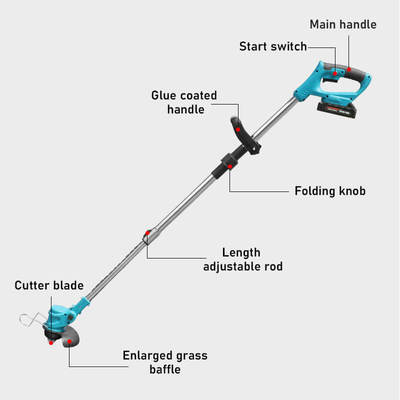 Portable Cordless Grass Trimmer Electric Brush Cutter Battery Operated Lawn Cutting Machine