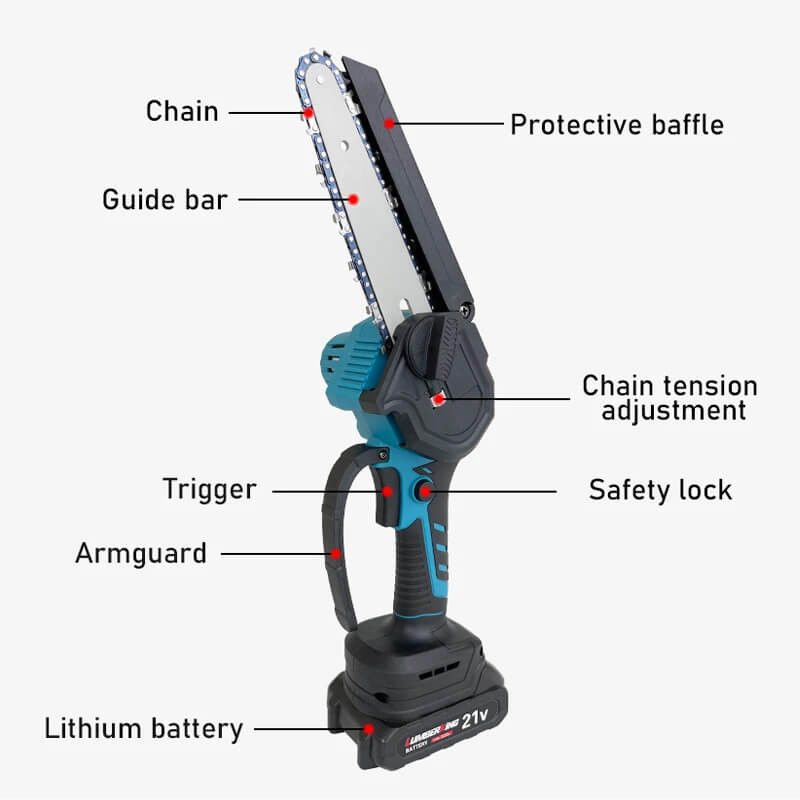 Chainsaw Cordless 6 Inch Fast Powerful Cutting Brushless Electric Handheld Chain Saw